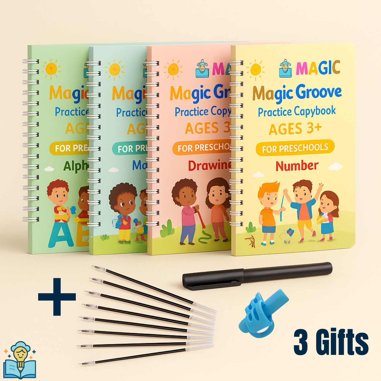 ThinkyKid Magic WriteBook™ for Kids + 3 Years Old